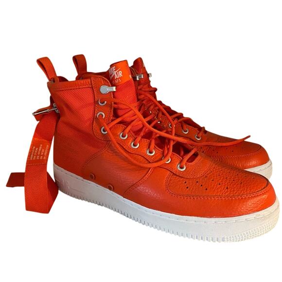 Nike Air Force 1 Team Orange Special Forces Mid Rare Sneaker Mens Size 12 - Picture 2 of 6